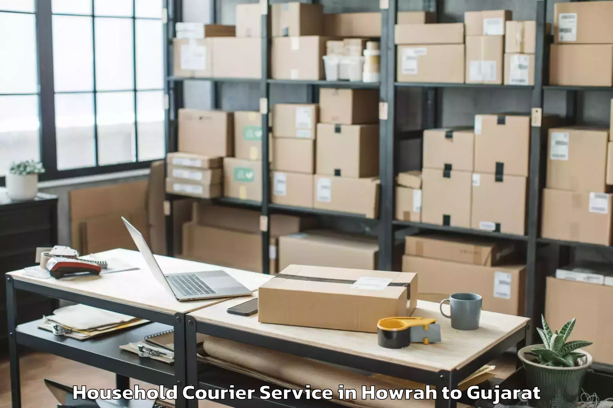 Reliable Howrah to Vatadara Household Courier